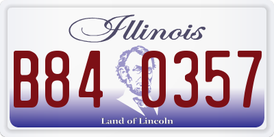IL license plate B840357