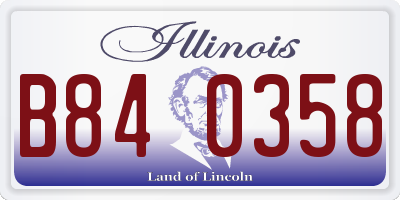 IL license plate B840358