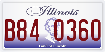 IL license plate B840360