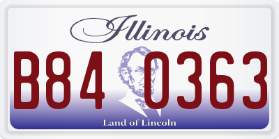 IL license plate B840363