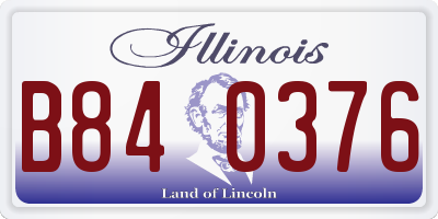 IL license plate B840376
