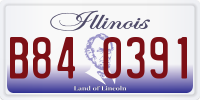 IL license plate B840391