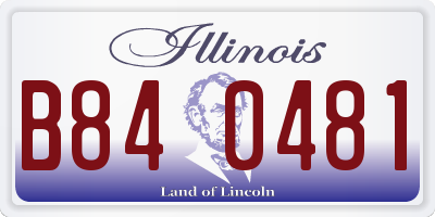 IL license plate B840481