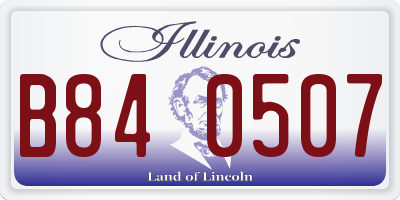 IL license plate B840507