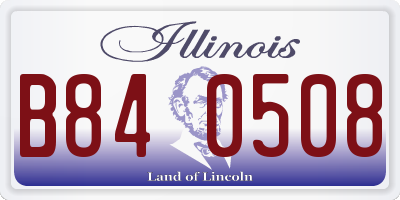 IL license plate B840508