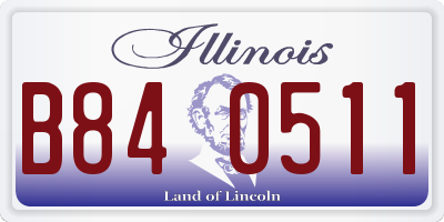 IL license plate B840511