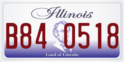 IL license plate B840518