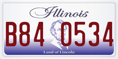 IL license plate B840534