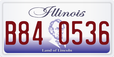 IL license plate B840536