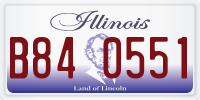 IL license plate B840551