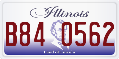 IL license plate B840562