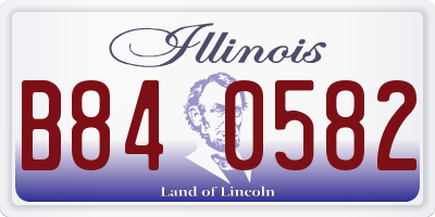 IL license plate B840582