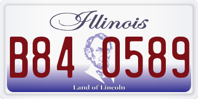 IL license plate B840589