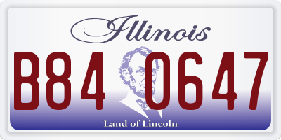 IL license plate B840647