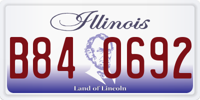 IL license plate B840692