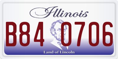 IL license plate B840706