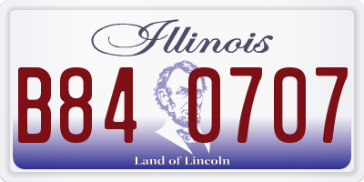 IL license plate B840707
