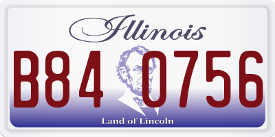 IL license plate B840756