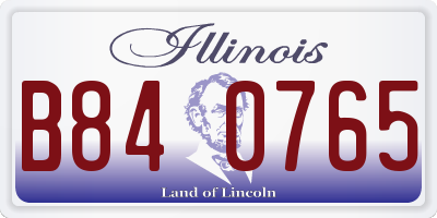 IL license plate B840765