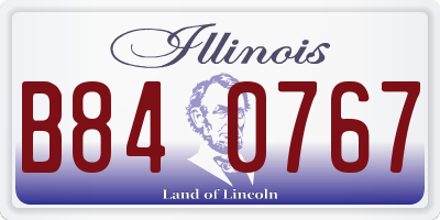 IL license plate B840767