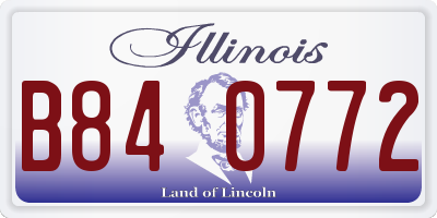 IL license plate B840772