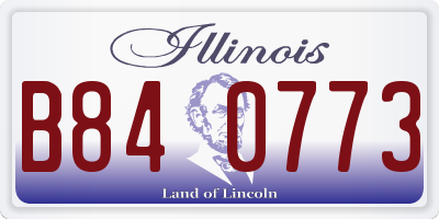 IL license plate B840773