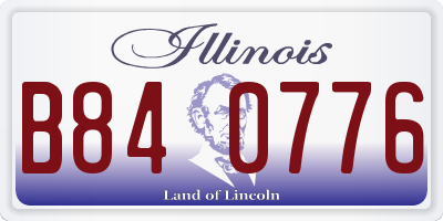 IL license plate B840776