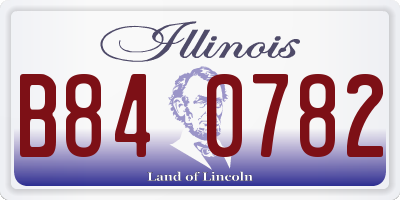 IL license plate B840782