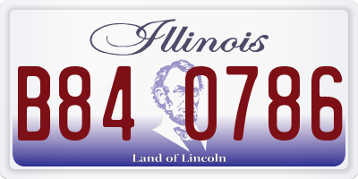 IL license plate B840786