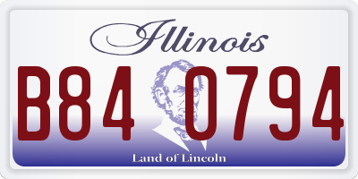 IL license plate B840794