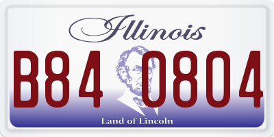 IL license plate B840804
