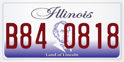 IL license plate B840818
