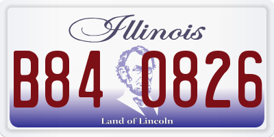 IL license plate B840826
