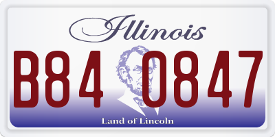 IL license plate B840847