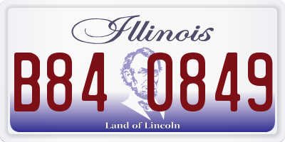 IL license plate B840849