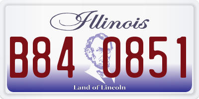 IL license plate B840851