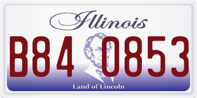 IL license plate B840853