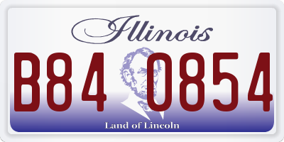IL license plate B840854
