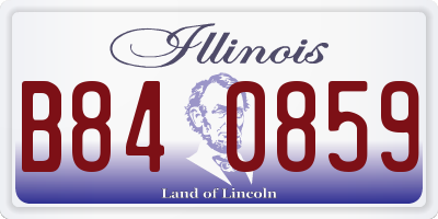 IL license plate B840859