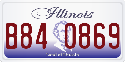 IL license plate B840869