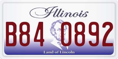 IL license plate B840892