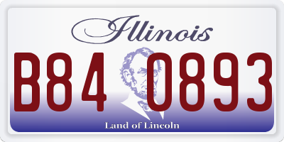 IL license plate B840893