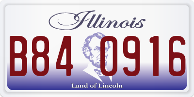 IL license plate B840916