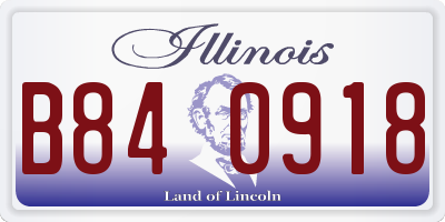 IL license plate B840918