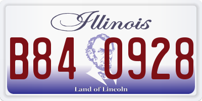 IL license plate B840928