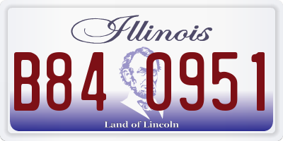 IL license plate B840951