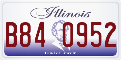 IL license plate B840952