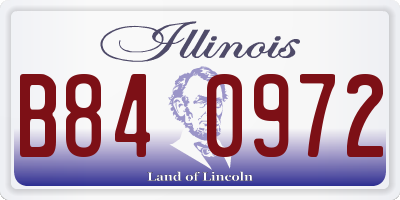 IL license plate B840972