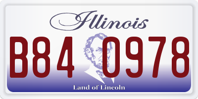 IL license plate B840978