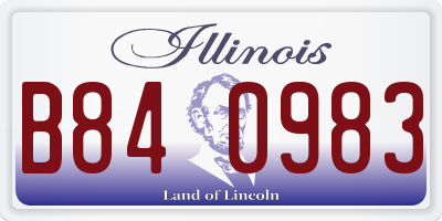 IL license plate B840983